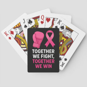 Pink Breast Cancer awareness Together We Fight  Playing Cards