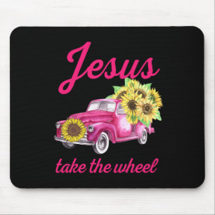 Pink Breast Cancer Awareness Truck Jesus Take The Mouse Pad