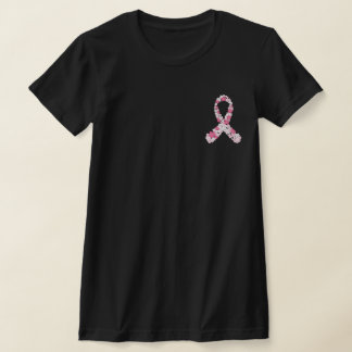 Pink Breast Cancer Flower Ribbon Customisable Year T-Shirt