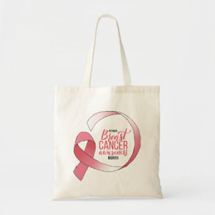 Pink Breast Cancer Ribbon Drawing BCA Month Tote Bag