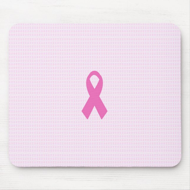 Pink Breast Cancer Ribbon Mouse Pad (Front)