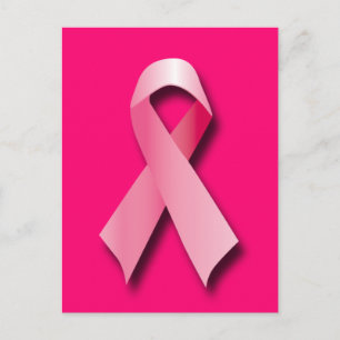 PINK BREAST CANCER RIBBON POSTCARD