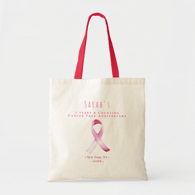 Pink Breast Cancer Survivor Fundraiser Party Tote Bag (Front)