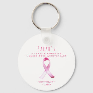 Pink Breast Cancer Survivor Fundraiser QR Code Key Ring