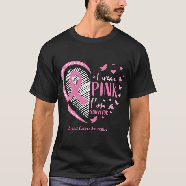 Pink Breast Cancer Survivor Gifts Women Mum Cancer T-Shirt (Front)