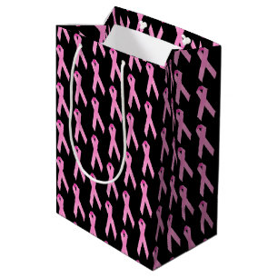 Pink Breast Cancer Survivor Ribbons Medium Gift Bag