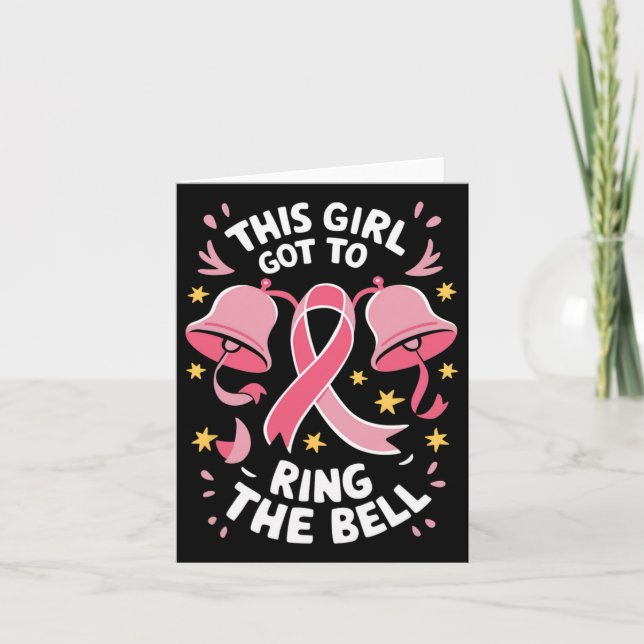 Pink Breast Cancer Survivor This Girl Got To Ring  Card (Front)