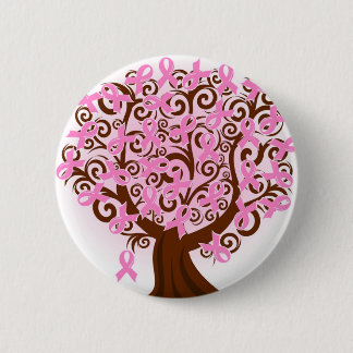 Pink Breast Cancer Tree of Hope 6 Cm Round Badge