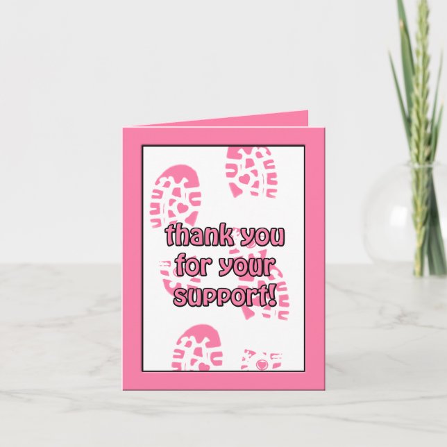 Pink Breast Cancer Walk Thank You Note Card (Front)