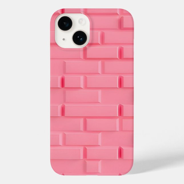 Pink Brick Wall iPhone Case Feminine Style (Back)