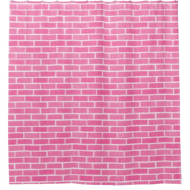Pink Brick Wall Shower Curtain (Front)