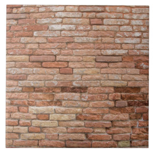 Pink brick wall tile