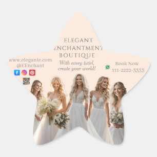 Pink Bridal Bliss Celebrate Love Happiness Wedding Star Sticker