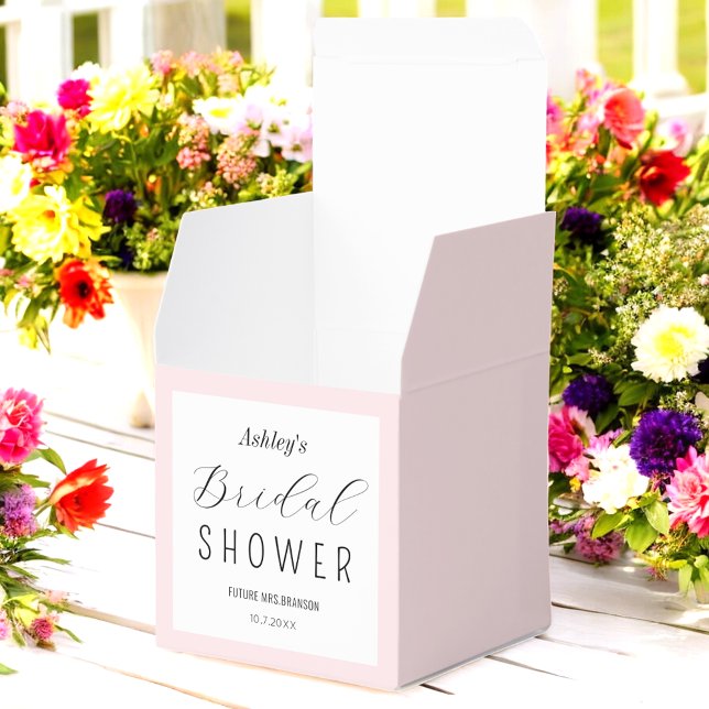 Pink Bridal Shower Black Script  Favour Box (Creator Uploaded)