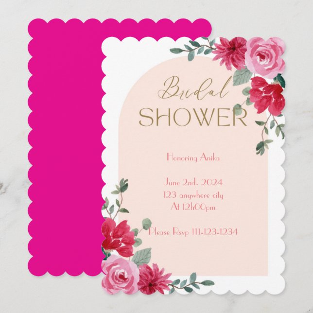 PINK BRIDAL SHOWER INVITATION (Front/Back)