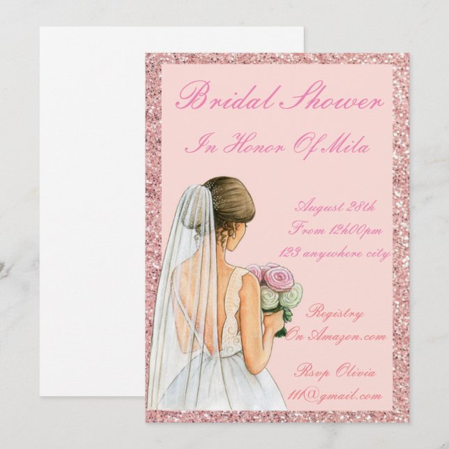 PINK BRIDAL SHOWER INVITATION (Front/Back)