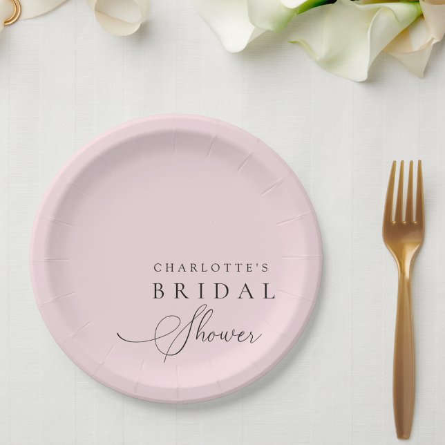 Pink Bridal Shower  Paper Plate (Creator Uploaded)
