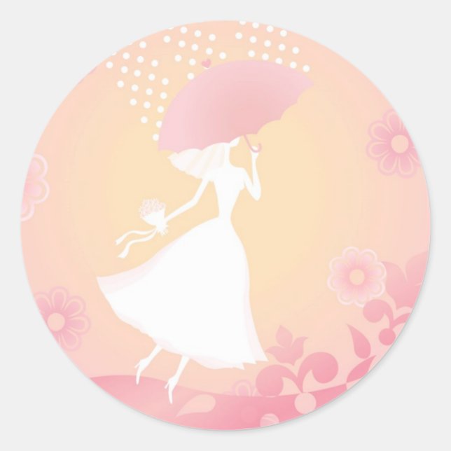 Pink Bridal Shower Small Sticker (Front)