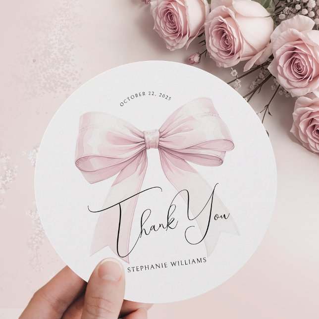 Pink Bridal Shower Thank You Card (Creator Uploaded)