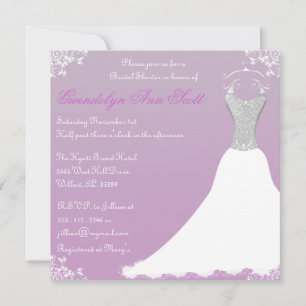 Pink Bridal Shower Wedding Gown Invitation