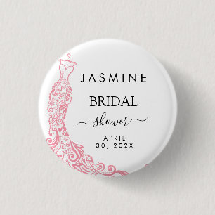  Pink  Bridal Shower Welcome 3 Cm Round Badge