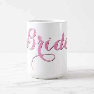 Pink Bride Coffee Mug, Wedding Cup Gift for Bride
