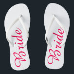 Pink Bride Flip Flops<br><div class="desc">Pink bride flip flops.  Click the "Customise it!" button to add text and more!</div>