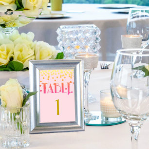Pink Bride Polka Dot Ipanema Party  Table Number