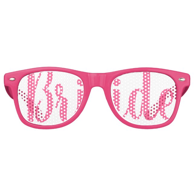 Pink BRIDE Swag Party Glasses (Front)