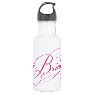 Pink BRIDE to be elegant cursive personalised 532 Ml Water Bottle