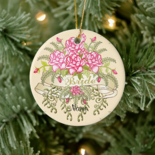 Pink Bride wedding ornament