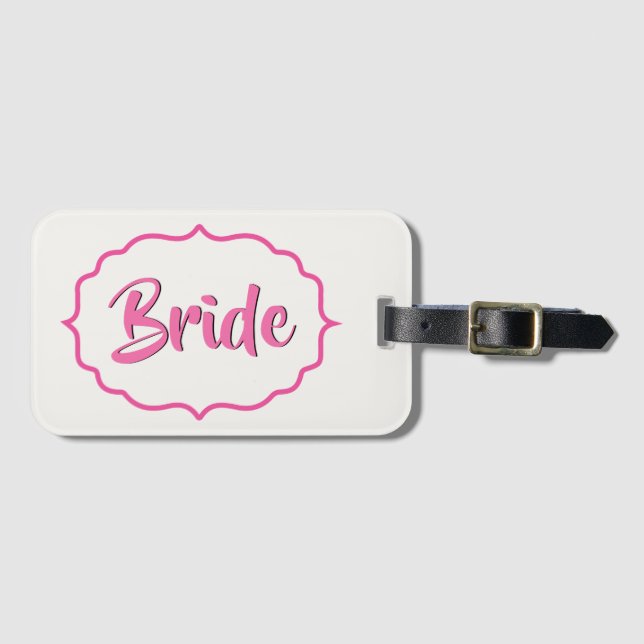 Pink Bride's Luggage Tag (Front Horizontal)