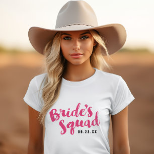 Pink Bride's Squad Personalised Bridal Party Tanks