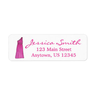Pink Bridesmaid Bridal Attendant Wedding Party Return Address Label