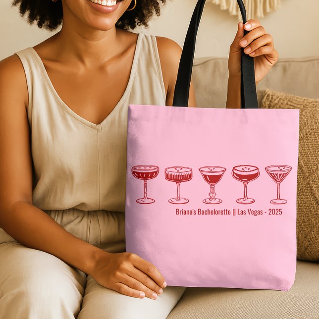 Pink Bridesmaid Espresso Martini Bachelorette  Tote Bag (Creator Uploaded)
