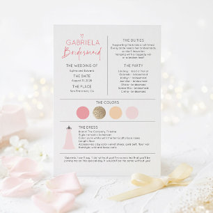 Pink Bridesmaid Proposal & Information