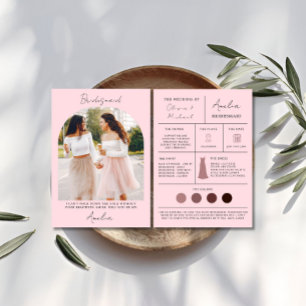 Pink Bridesmaid Proposal & Maid of Honour Card