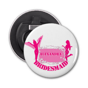 Pink bridesmaids bachelorette   bottle opener