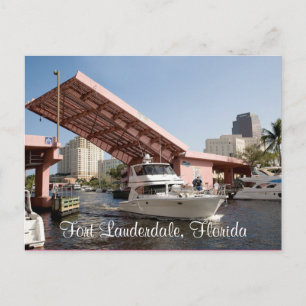 Pink Bridge in Fort Lauderdale Bay , Florida Postcard