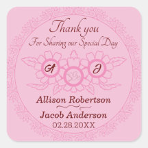 Pink Bright and bold Wedding classic round sticker