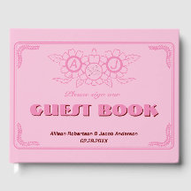 Pink Bright and bold Wedding Guest Book