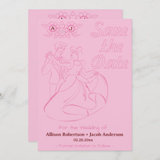 Pink Bright & bold wedding Save the Date