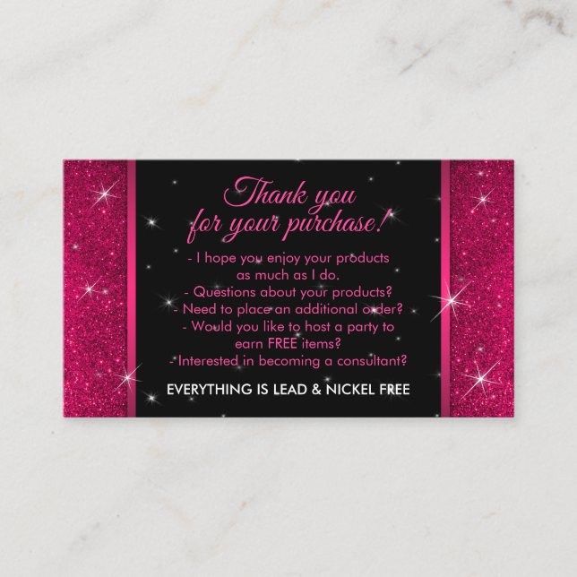 Pink Bright Luxury Jewellery Thank You Crown Business Card (Front)