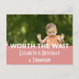 Pink Bright Modern Stripes Adoption Announcements