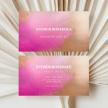 Pink Bronzer Powder Makeup Artist Business Card