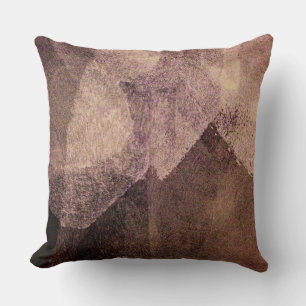 Pink brown abstract painting brush stroke art cushion