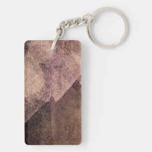Pink brown abstract painting brush stroke art key ring