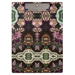 Pink, Brown and Green Bling design Clipboard