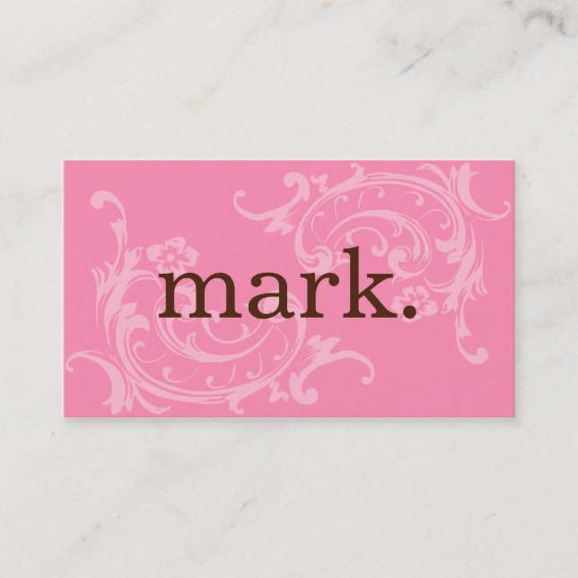 Pink & Brown Business Card (Front)