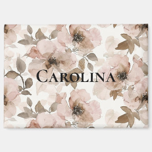 Pink Brown Cowgirl Southwestern Floral Magnet
